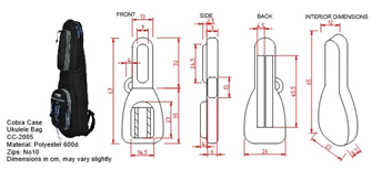 Concert Ukulele Bag Dimensions 